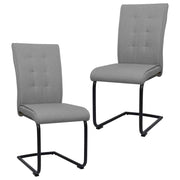 vidaXL Eetkamerstoelen 2 st stof lichtgrijs