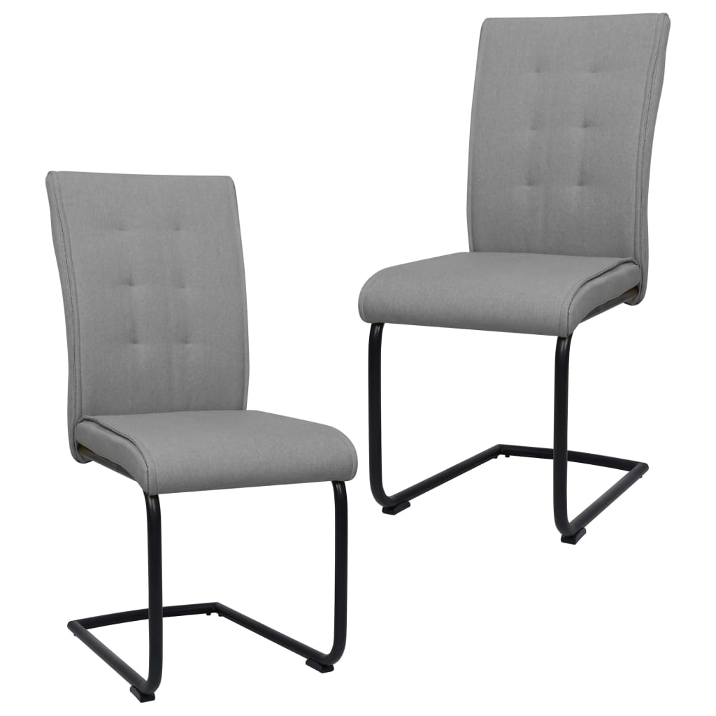 vidaXL Eetkamerstoelen 2 st stof lichtgrijs