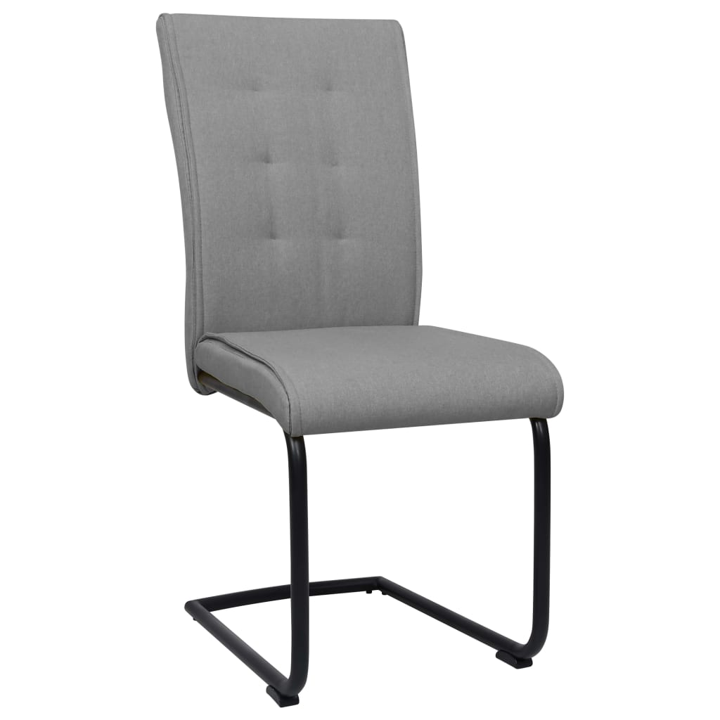 vidaXL Eetkamerstoelen 2 st stof lichtgrijs