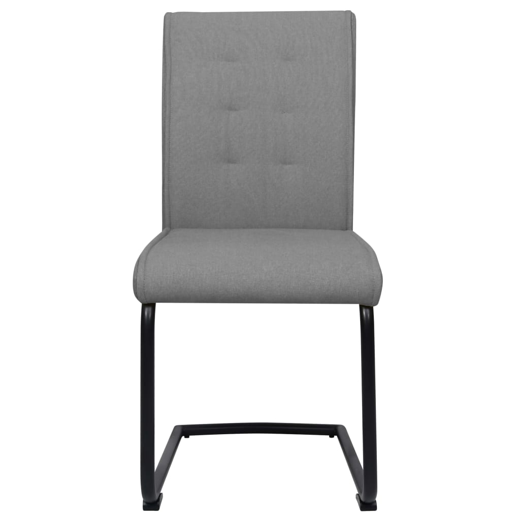 vidaXL Eetkamerstoelen 2 st stof lichtgrijs