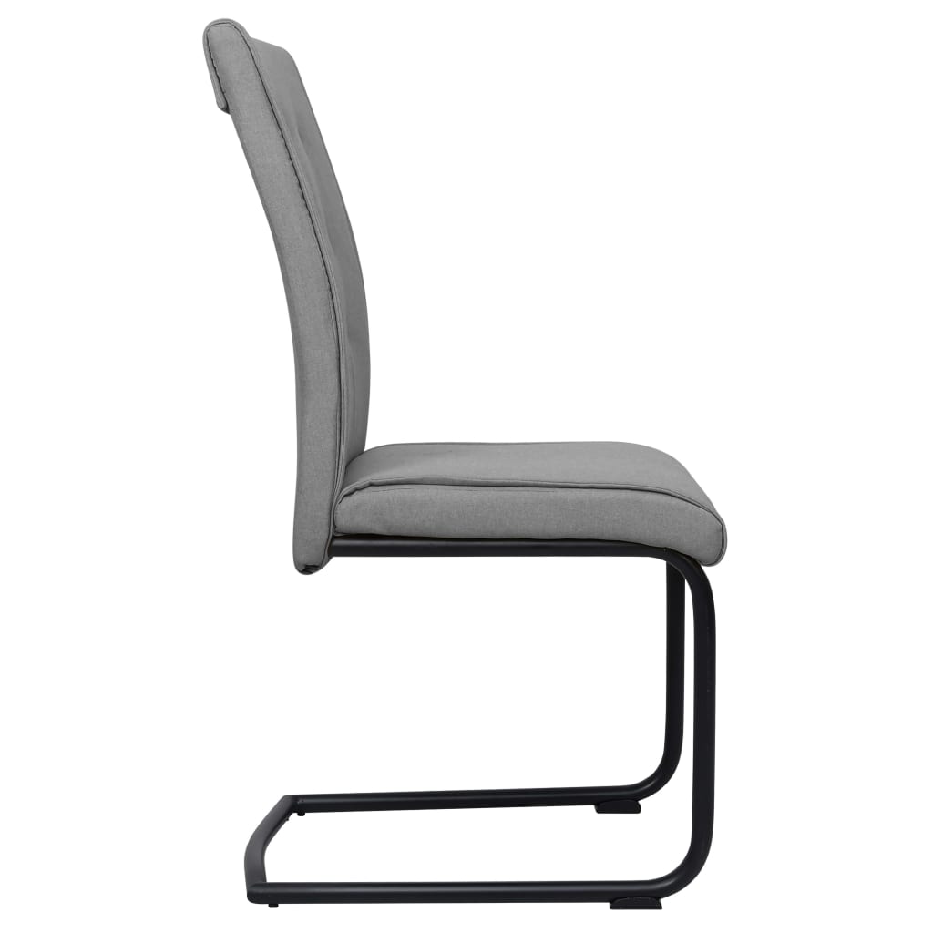vidaXL Eetkamerstoelen 2 st stof lichtgrijs