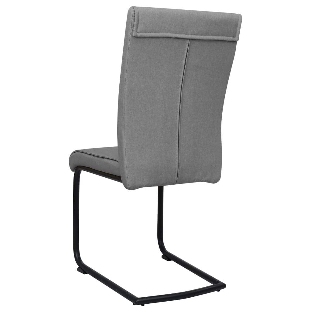 vidaXL Eetkamerstoelen 2 st stof lichtgrijs