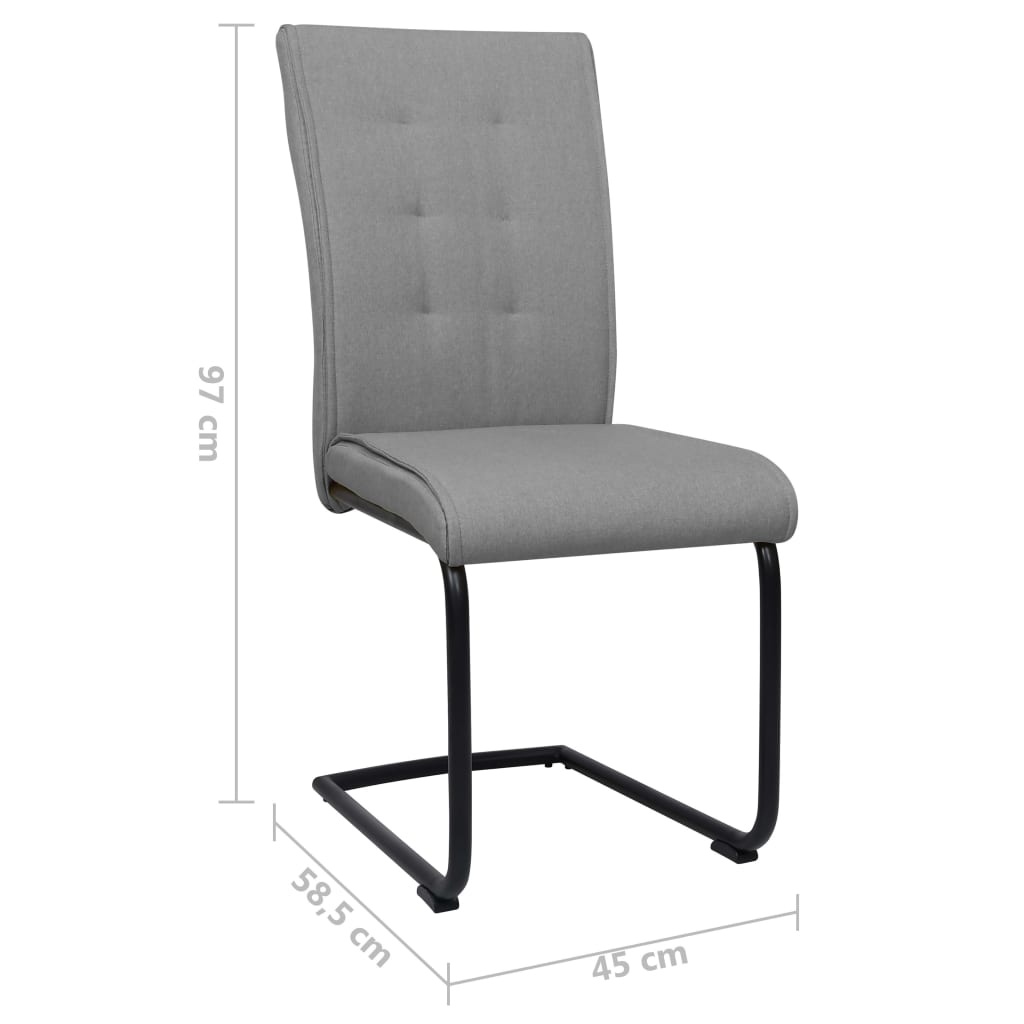 vidaXL Eetkamerstoelen 2 st stof lichtgrijs