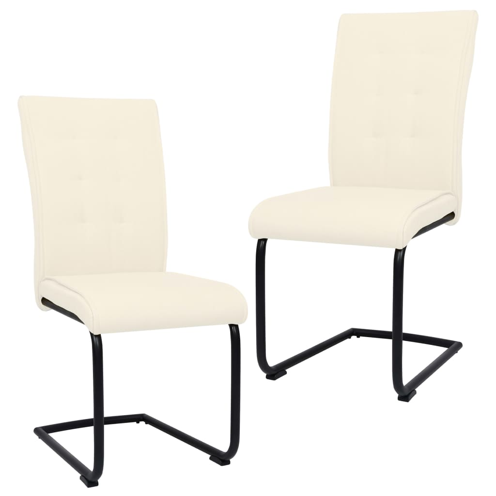 vidaXL Eetkamerstoelen 2 st stof lichtgrijs