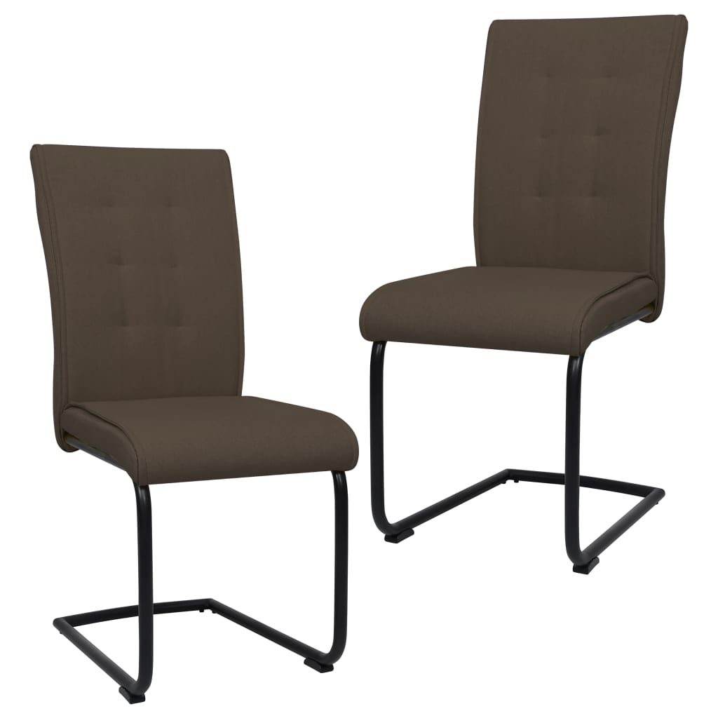 vidaXL Eetkamerstoelen 2 st stof lichtgrijs