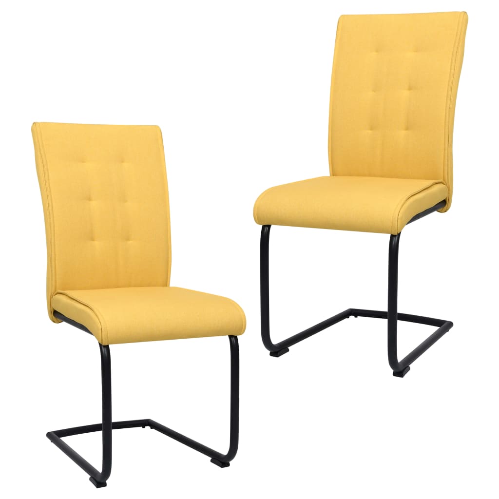 vidaXL Eetkamerstoelen 2 st stof lichtgrijs