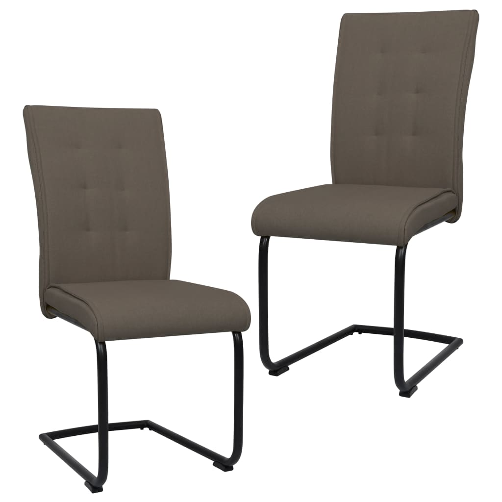 vidaXL Eetkamerstoelen 2 st stof lichtgrijs