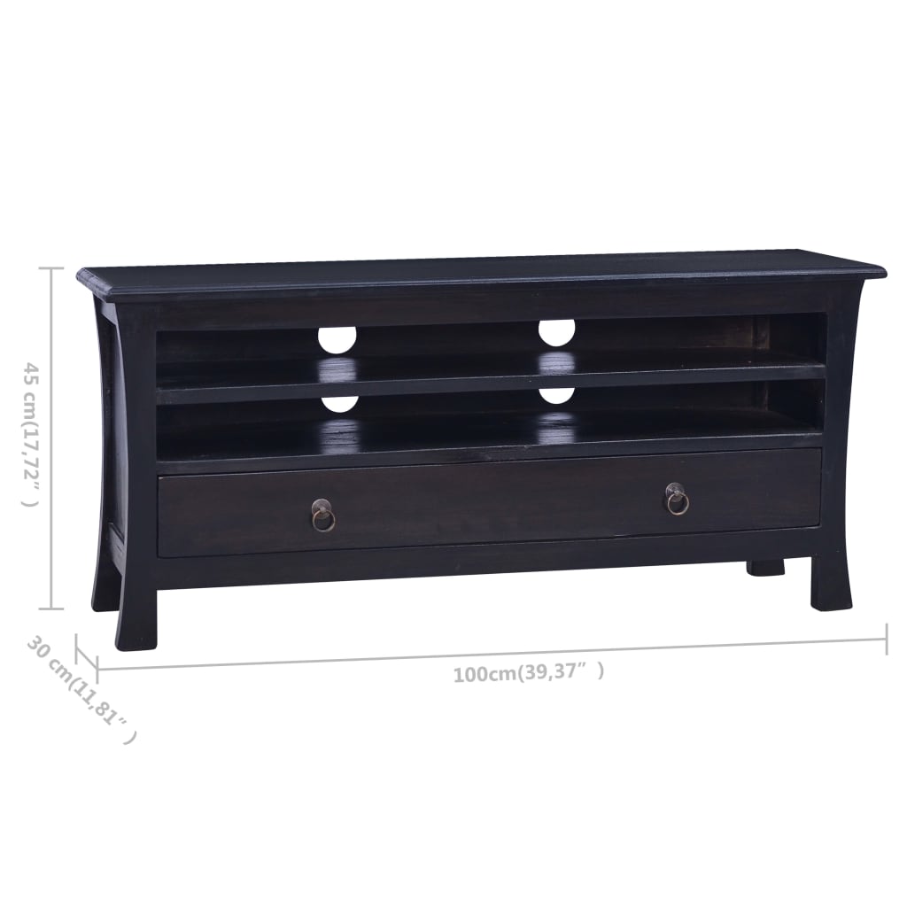 vidaXL Tv-meubel 100x30x45 cm massief mahoniehout lichtkoffiekleurig - Aashly