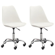 vidaXL Kantoorstoelen 2 st kunstleer wit