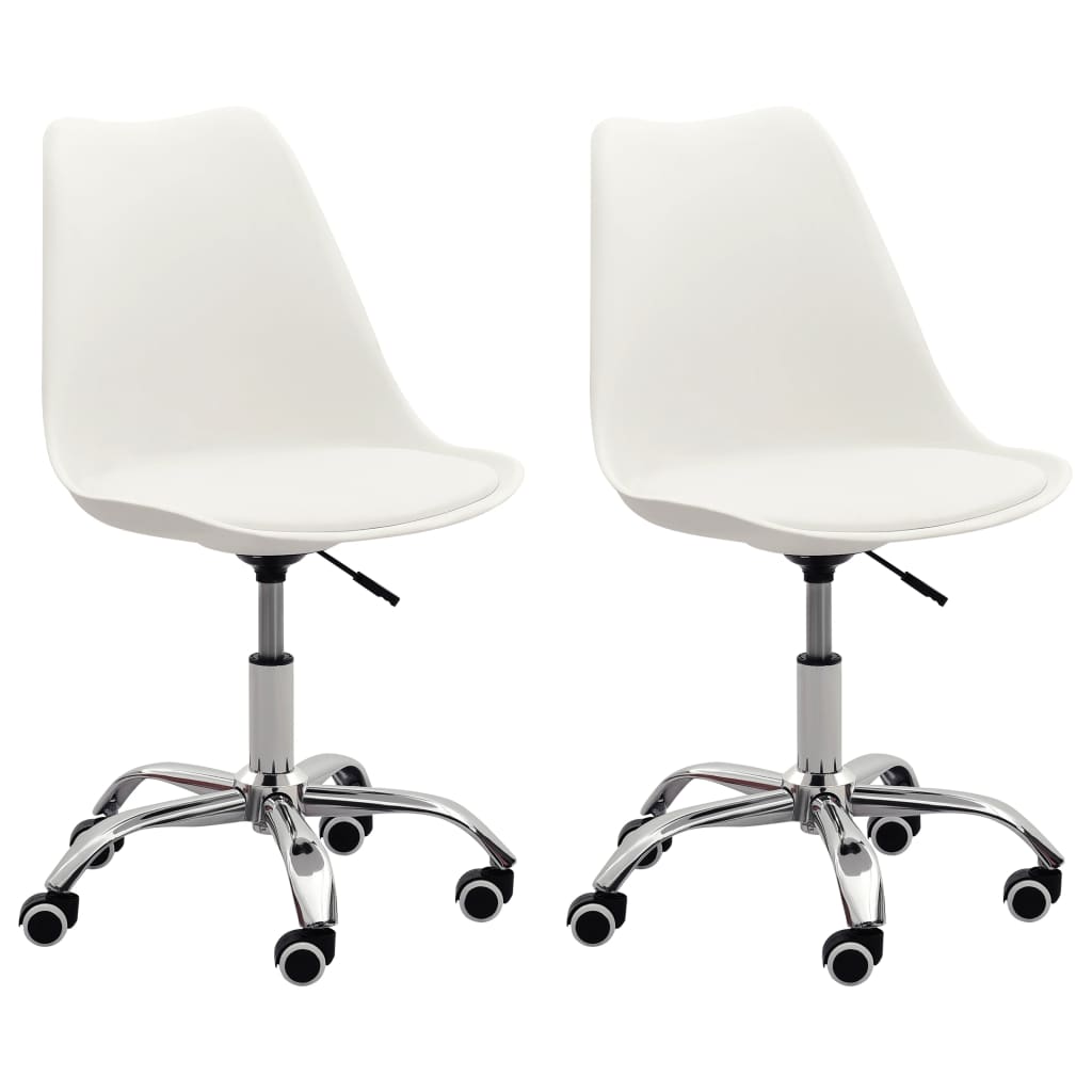 vidaXL Kantoorstoelen 2 st kunstleer wit