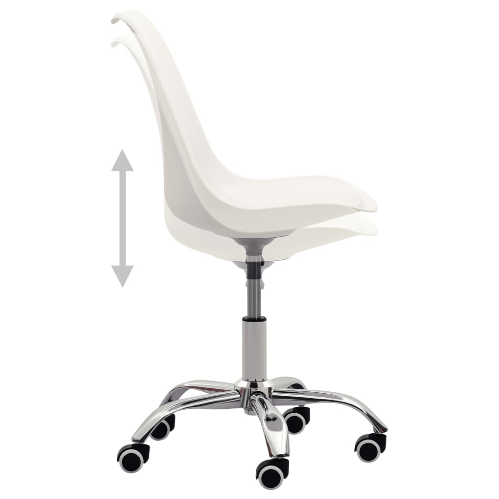 vidaXL Kantoorstoelen 2 st kunstleer wit