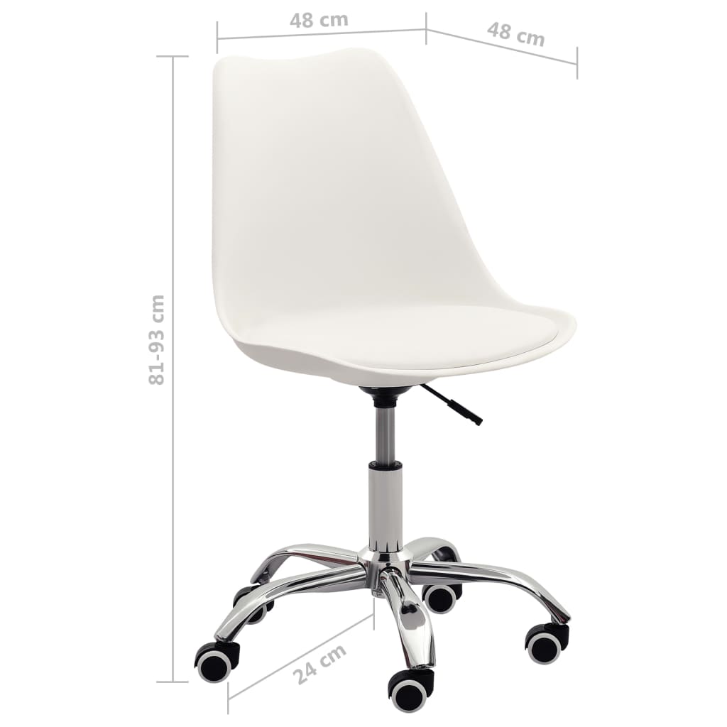 vidaXL Kantoorstoelen 2 st kunstleer wit