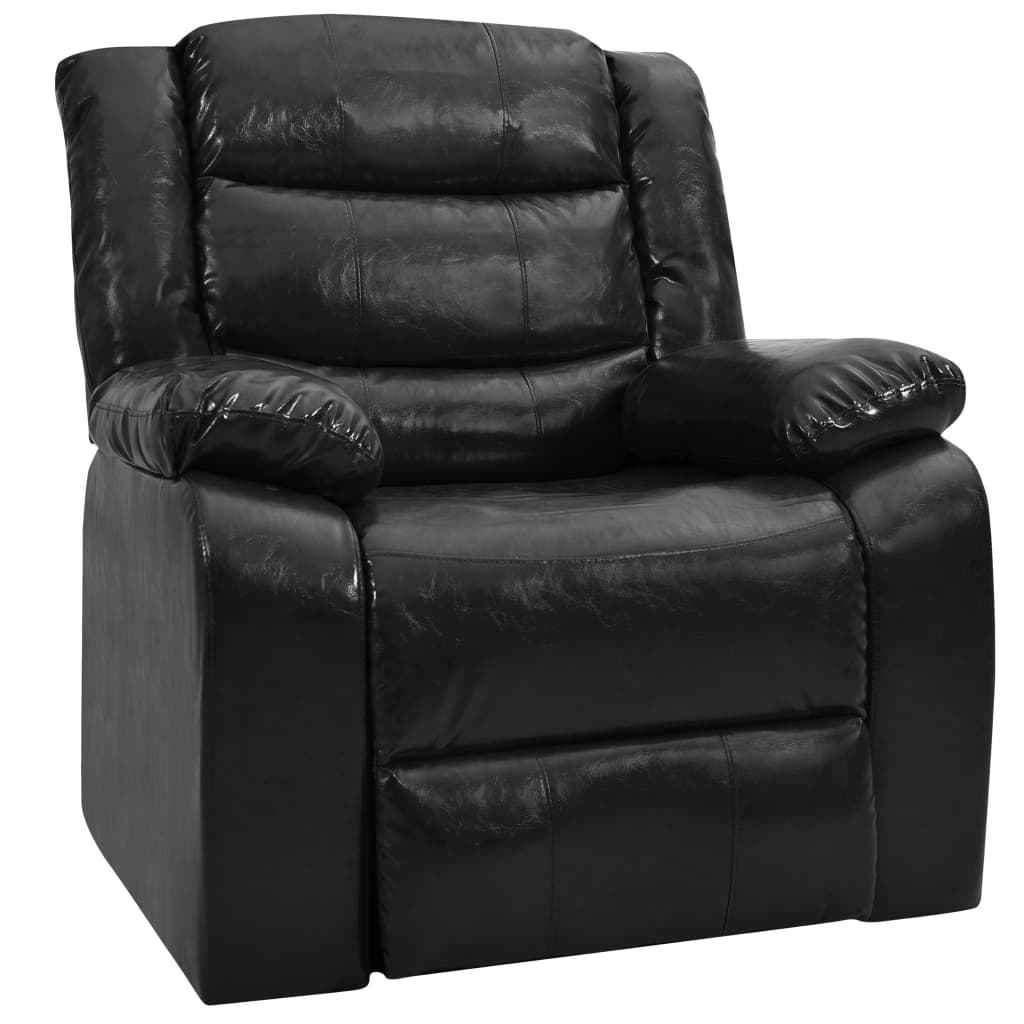 vidaXL Fauteuil verstelbaar kunstleer zwart