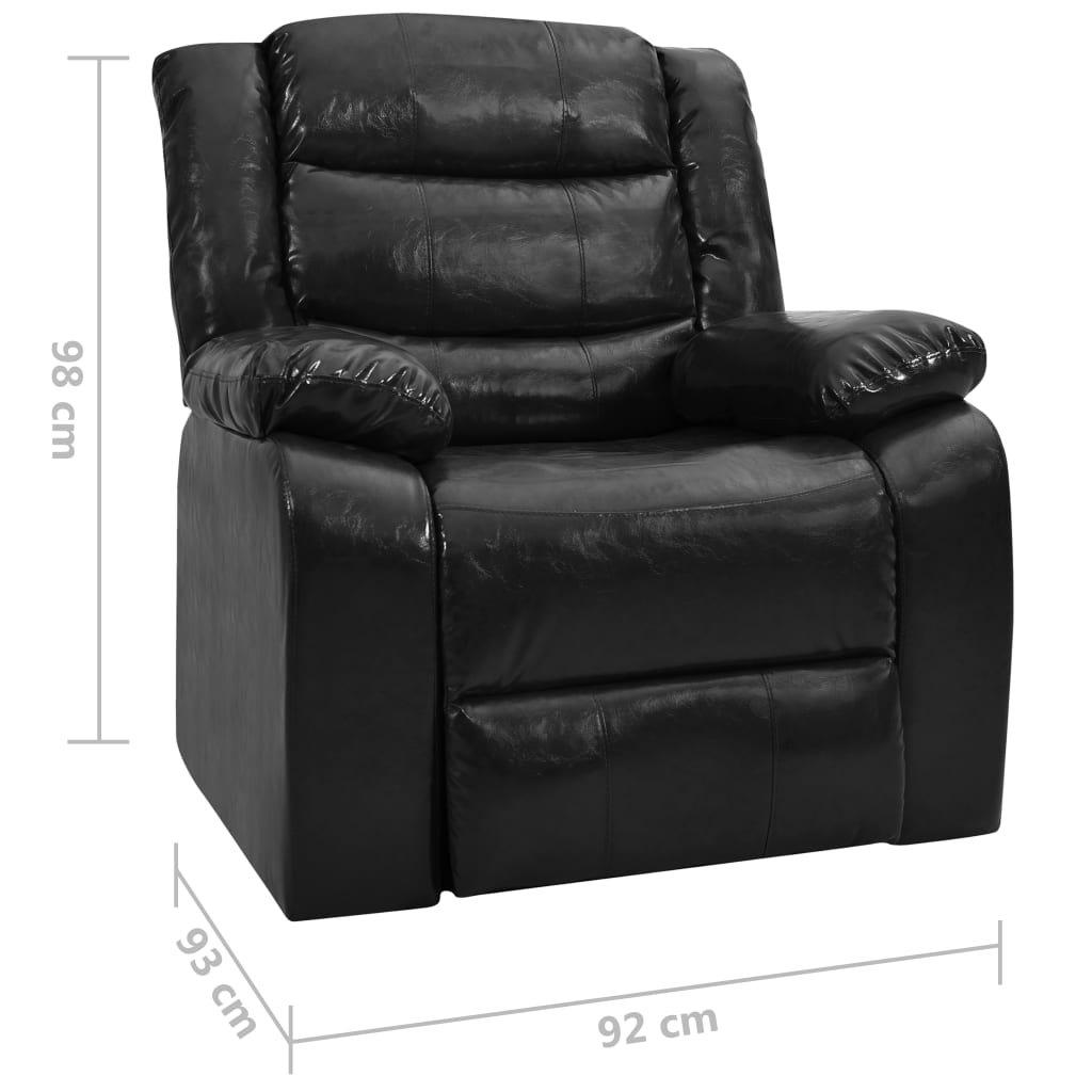 vidaXL Fauteuil verstelbaar kunstleer zwart
