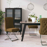 vidaXL Eetkamerstoel 53x52x98 cm fluweel en roestvrij staal bruin