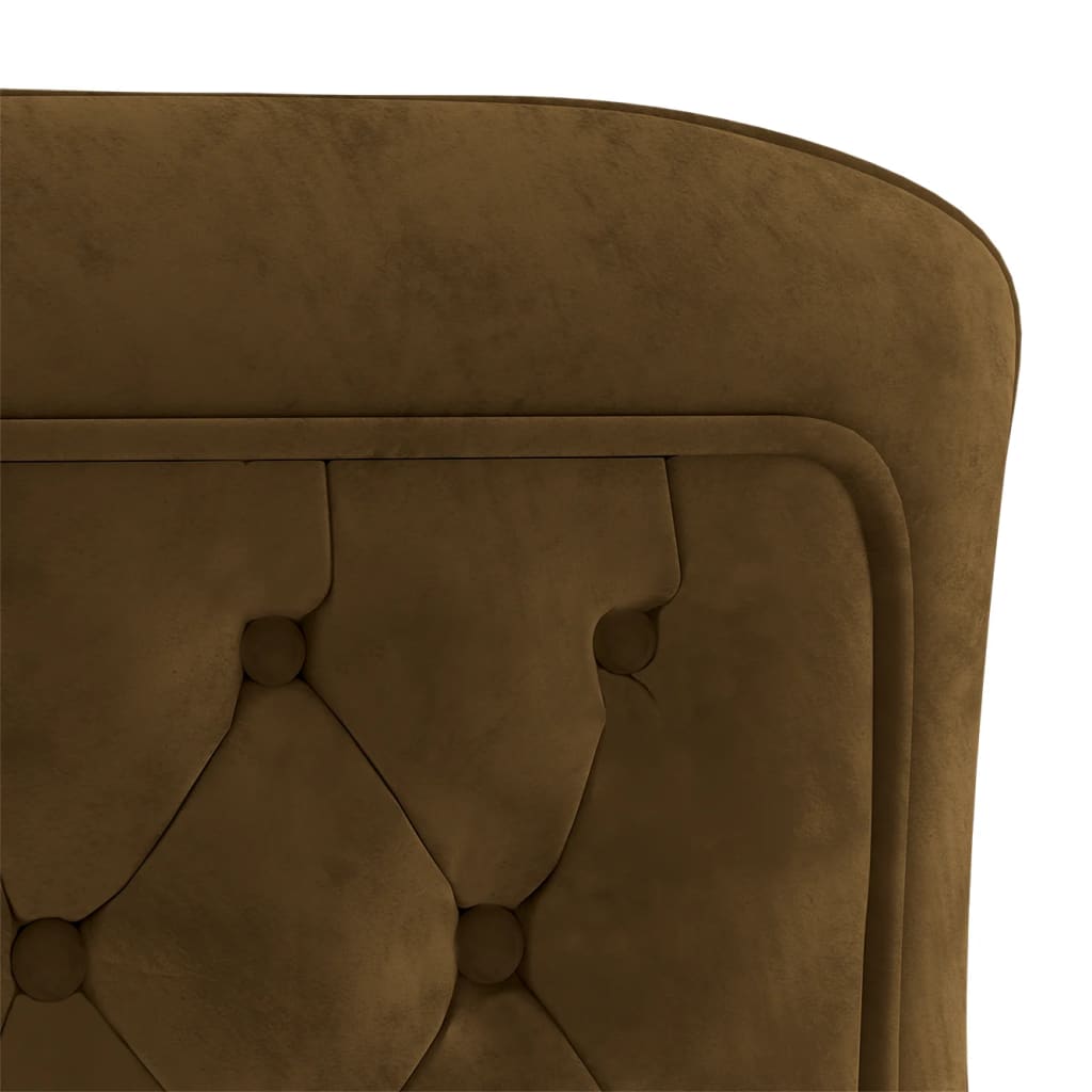 vidaXL Eetkamerstoel 53x52x98 cm fluweel en roestvrij staal bruin