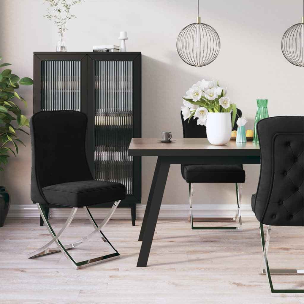 vidaXL Eetkamerstoel 53x52x98 cm fluweel en roestvrij staal bruin