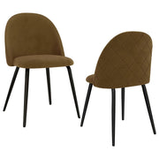 vidaXL Eetkamerstoelen 2 st stof bruin