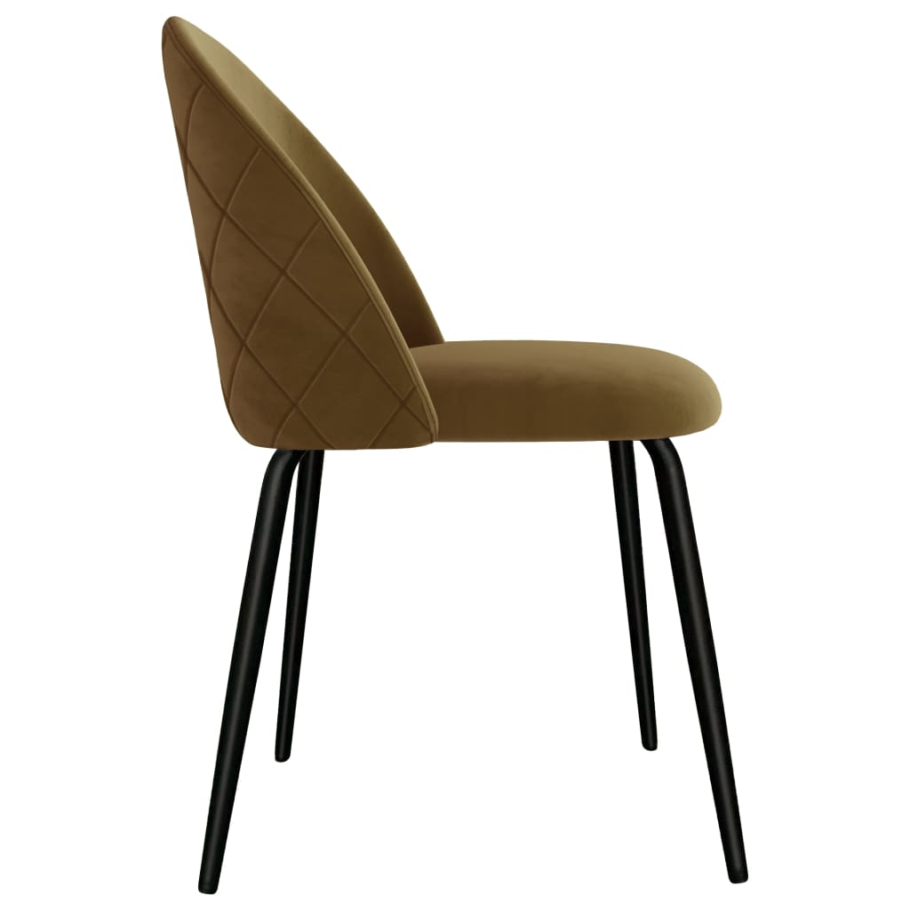 vidaXL Eetkamerstoelen 2 st stof bruin