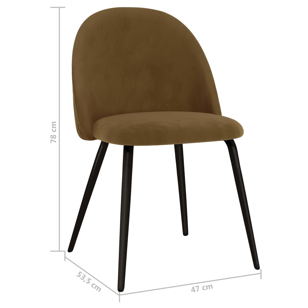 vidaXL Eetkamerstoelen 2 st stof bruin