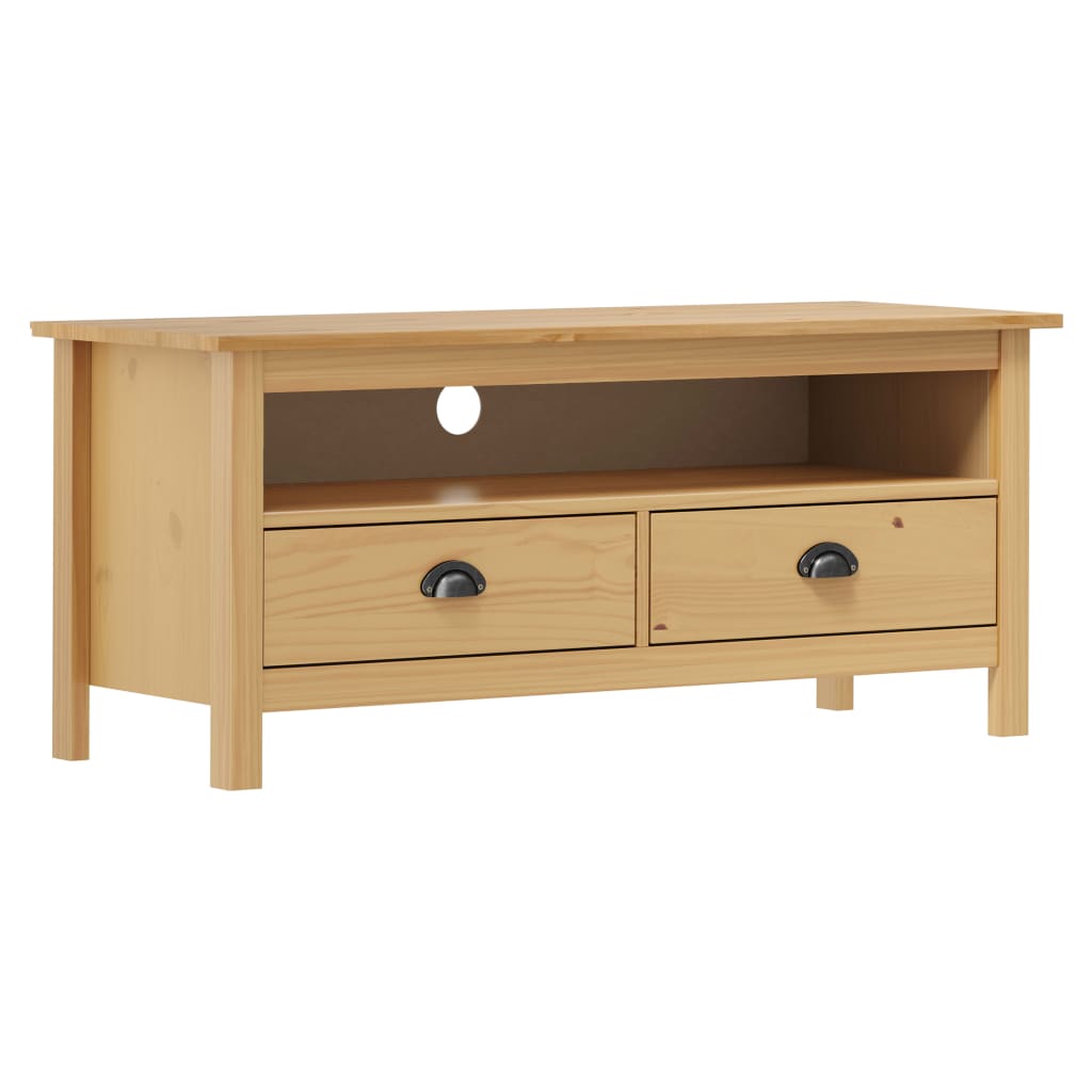 vidaXL Tv-meubel Hill 110x40x47 cm massief grenenhout wit