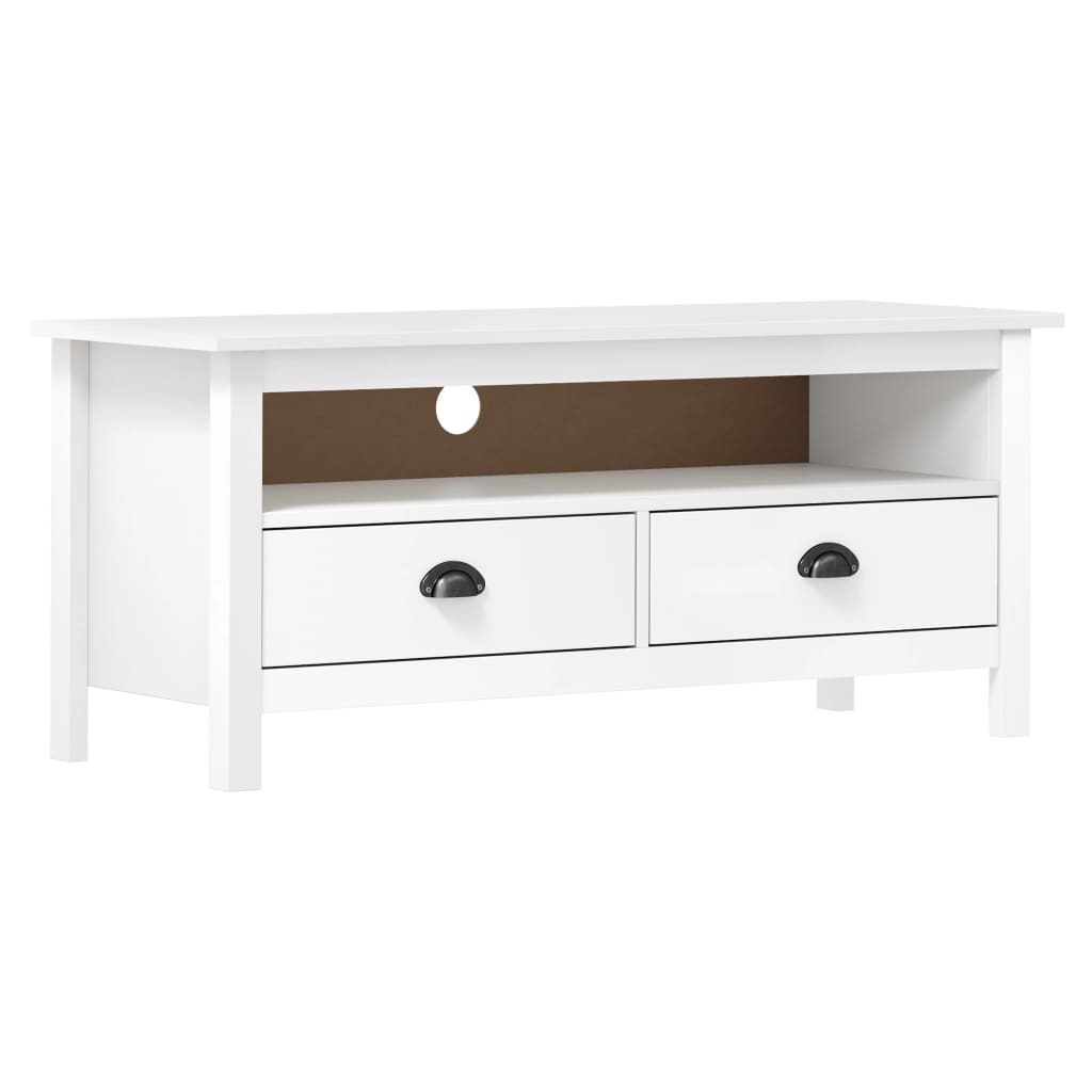 vidaXL Tv-meubel Hill 110x40x47 cm massief grenenhout wit