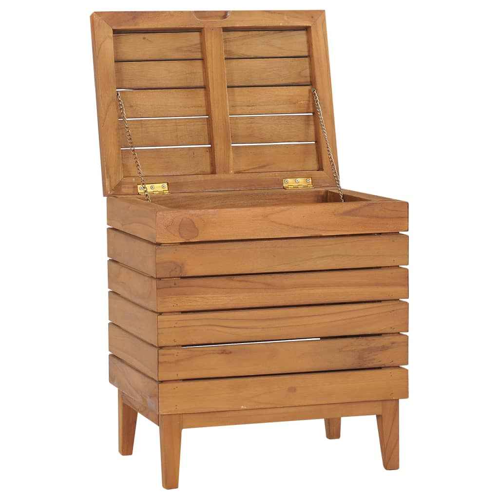 vidaXL Wasmand 40x30x45 cm massief teakhout