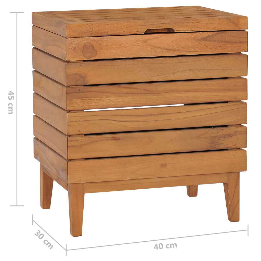 vidaXL Wasmand 40x30x45 cm massief teakhout