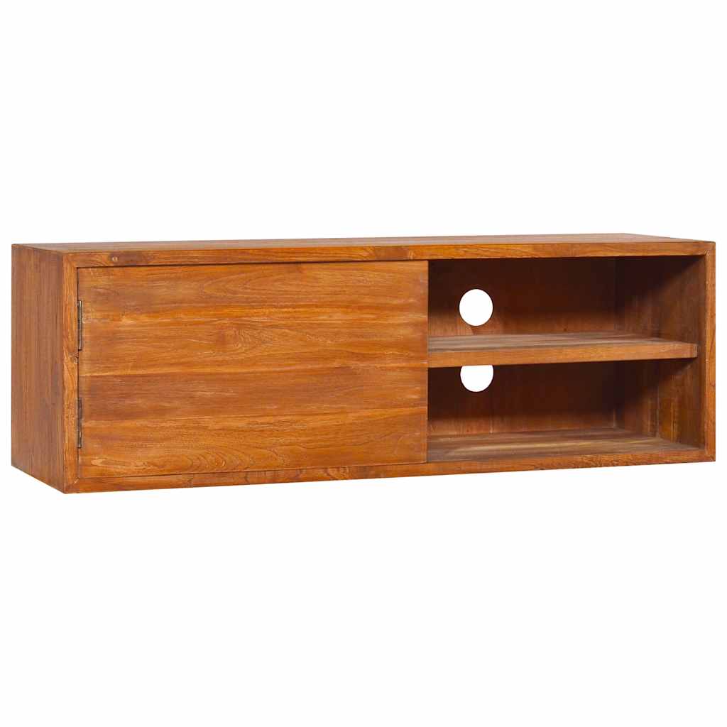 vidaXL Tv-meubel wandmontage 135x30x30 cm massief teakhout - Aashly