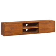 vidaXL Tv-meubel wandmontage 135x30x30 cm massief teakhout - Aashly