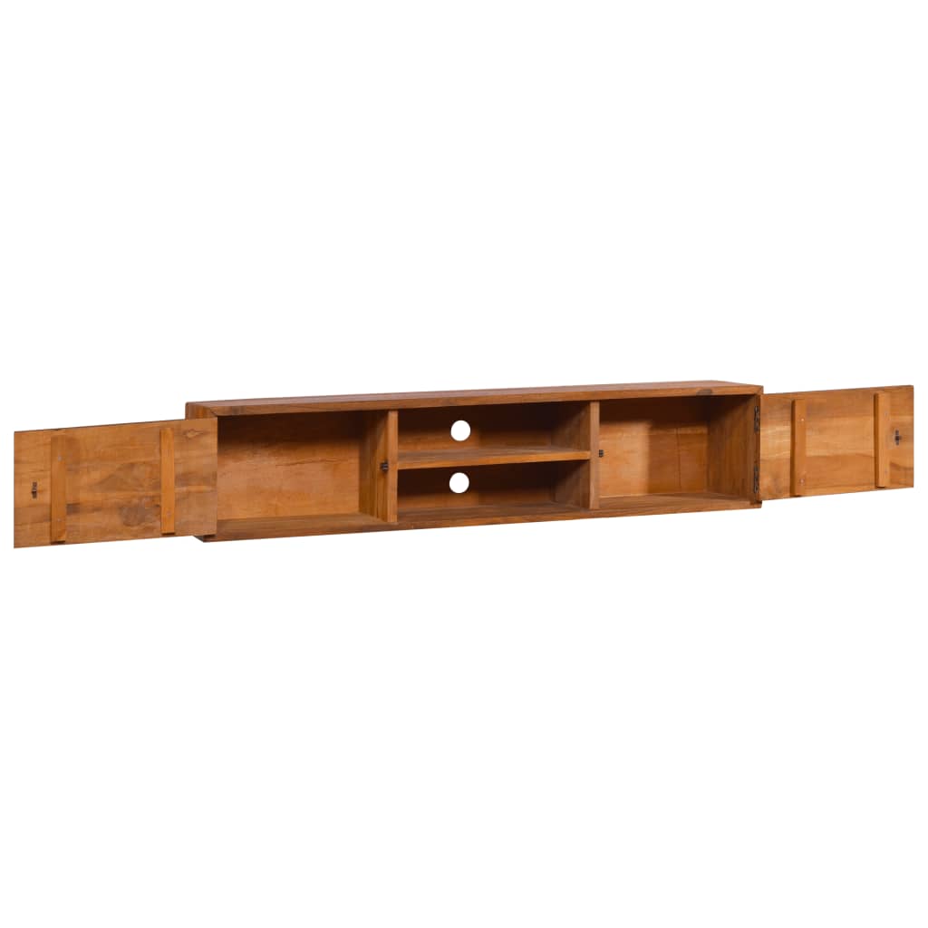 vidaXL Tv-meubel wandmontage 135x30x30 cm massief teakhout - Aashly