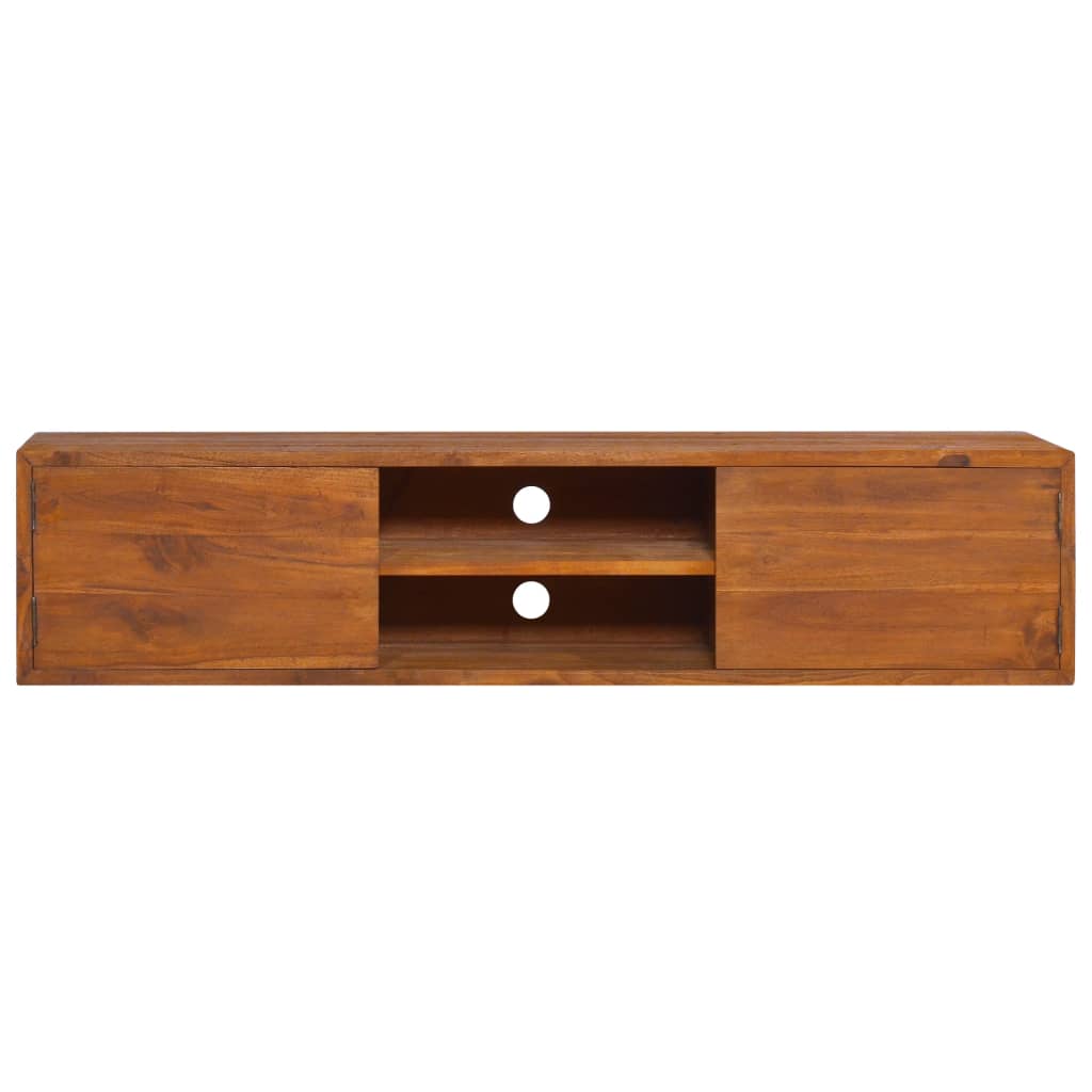 vidaXL Tv-meubel wandmontage 135x30x30 cm massief teakhout - Aashly