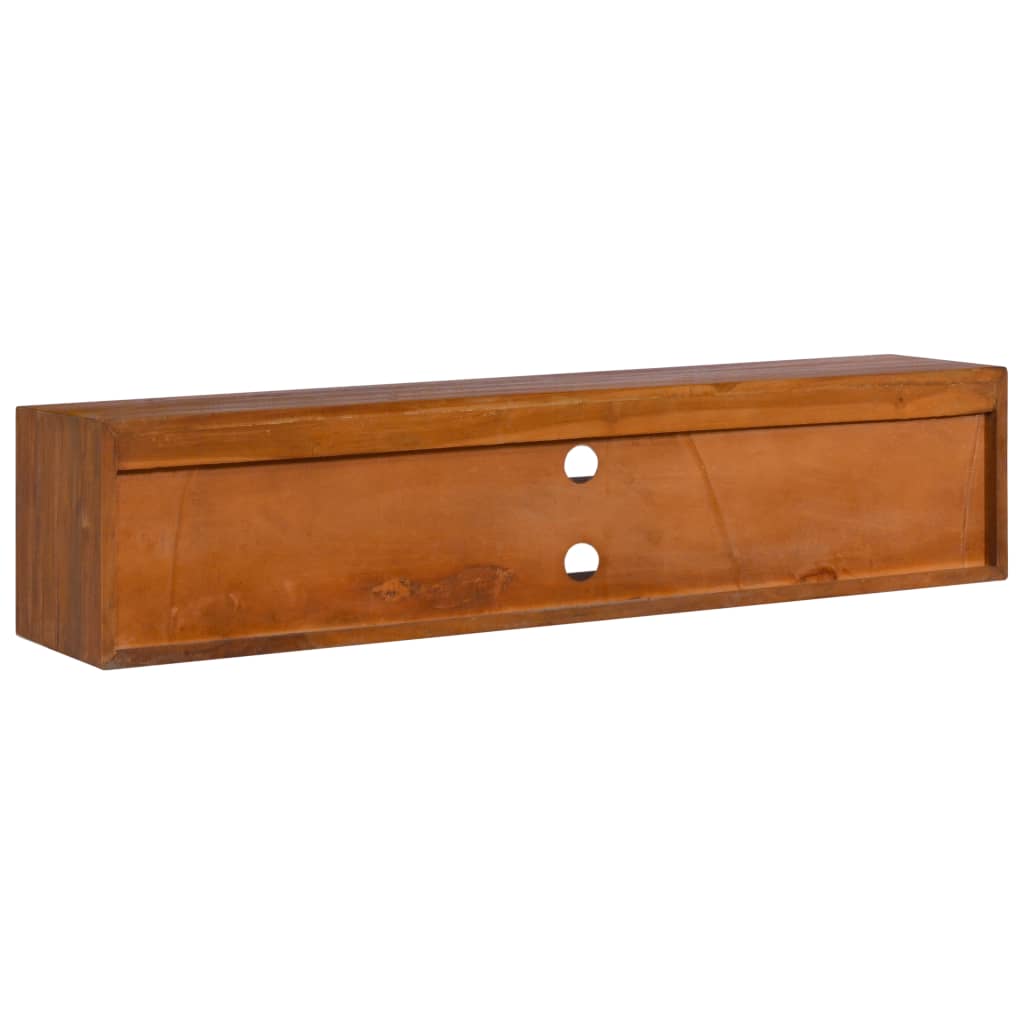 vidaXL Tv-meubel wandmontage 135x30x30 cm massief teakhout - Aashly