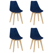 vidaXL Eetkamerstoelen 4 st fluweel blauw