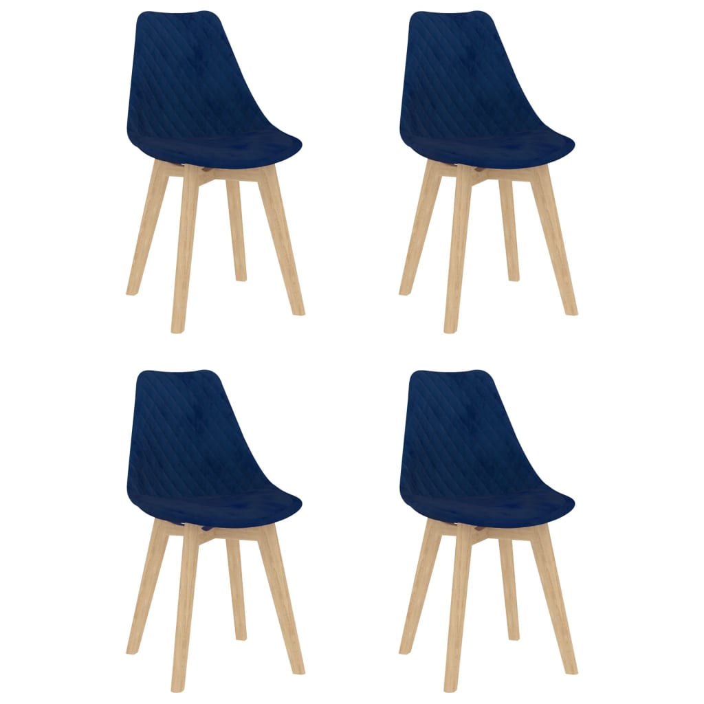 vidaXL Eetkamerstoelen 4 st fluweel blauw