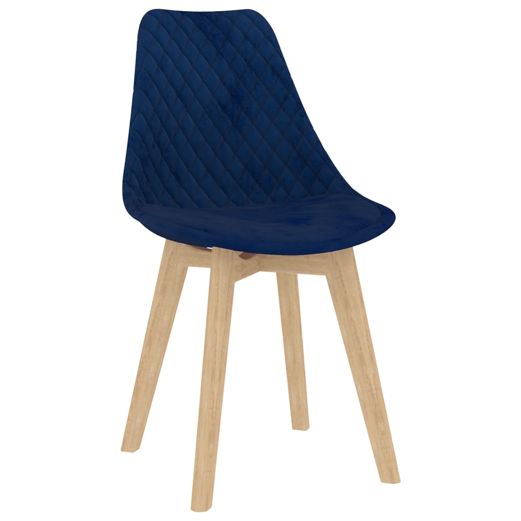 vidaXL Eetkamerstoelen 4 st fluweel blauw
