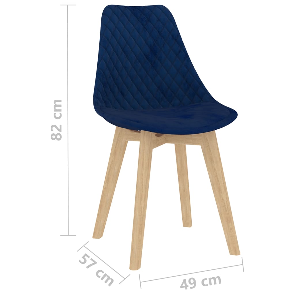 vidaXL Eetkamerstoelen 4 st fluweel blauw