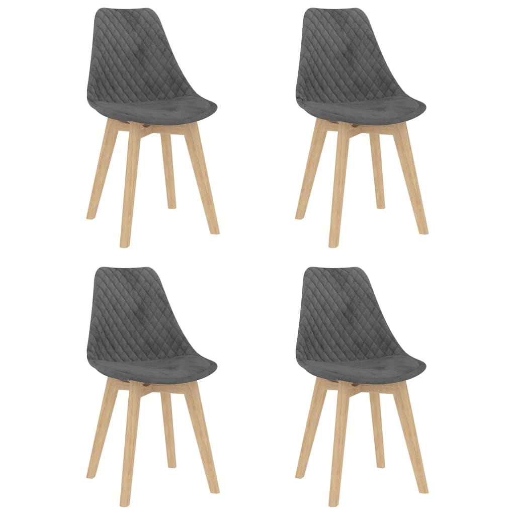 vidaXL Eetkamerstoelen 4 st fluweel blauw