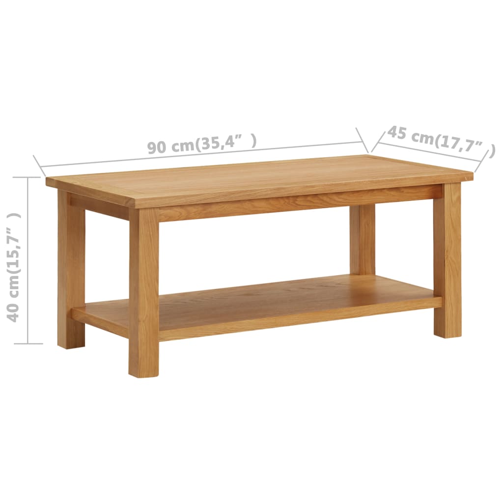 vidaXL Salontafel 110x55x40 cm massief eikenhout