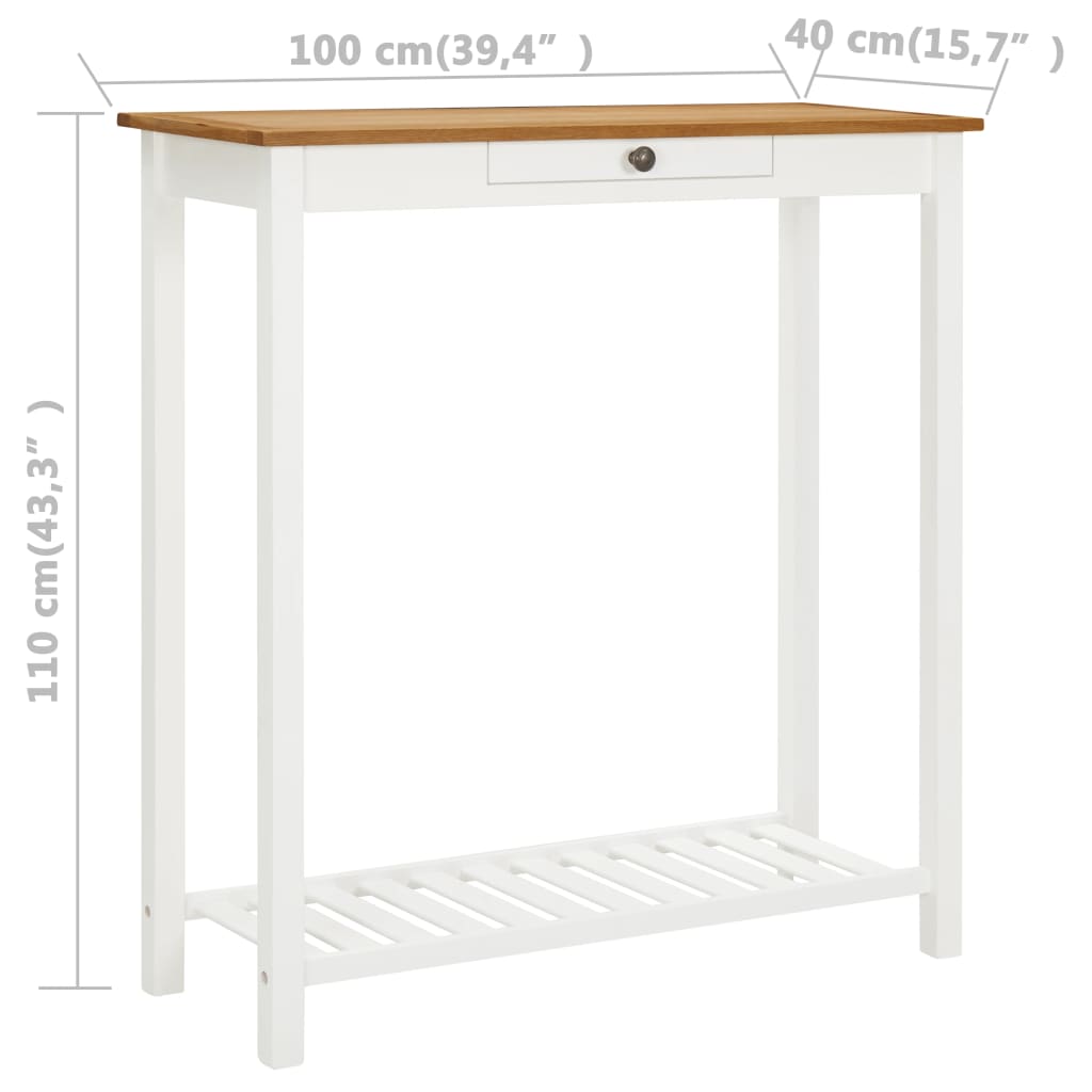 vidaXL Bartafel 100x40x110 cm massief eikenhout