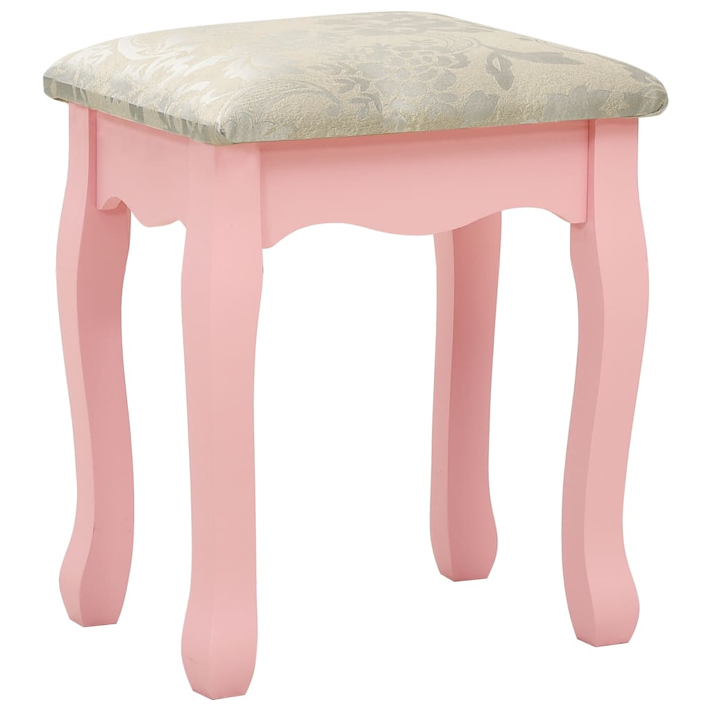 vidaXL Kaptafelset met kruk 75x69x140 cm paulowniahout roze - Aashly