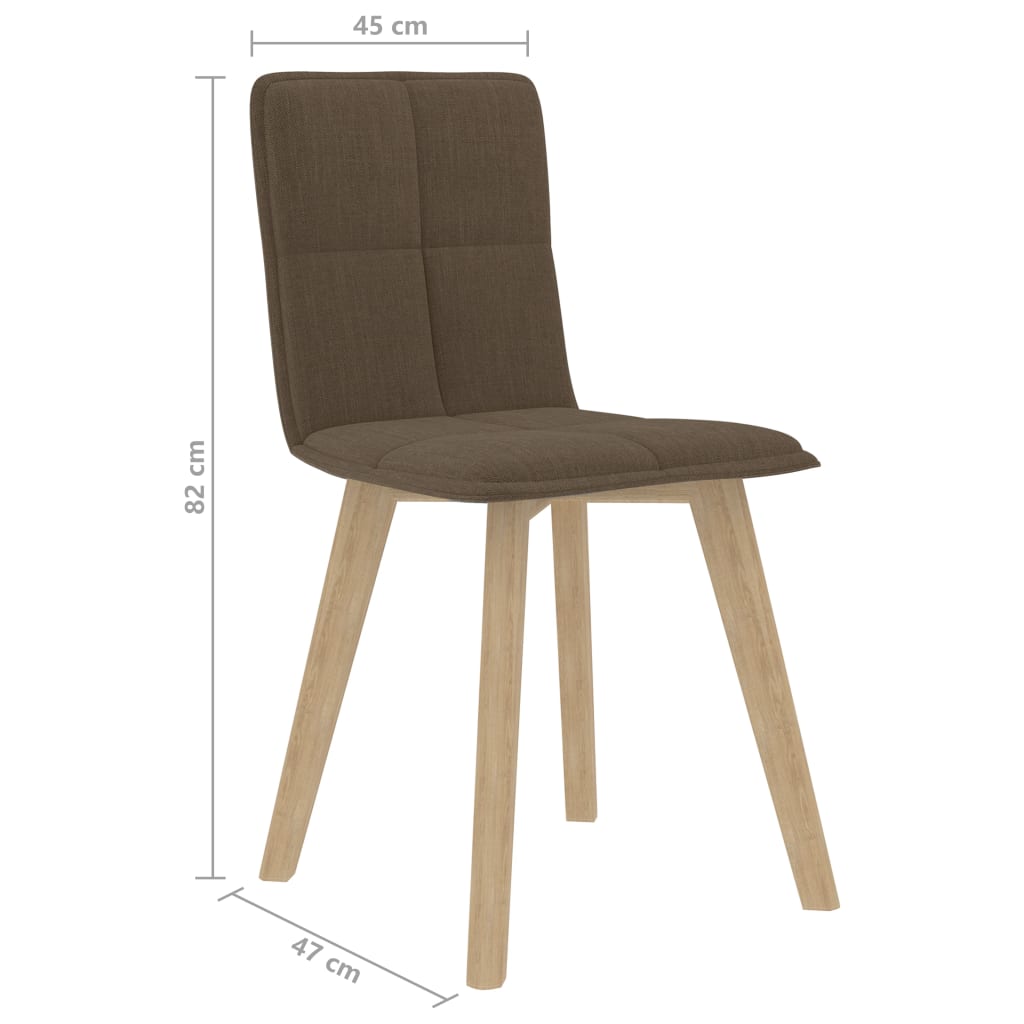 vidaXL Eetkamerstoelen 2 st stof bruin