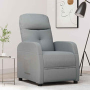 vidaXL Fauteuil verstelbaar stof lichtgrijs