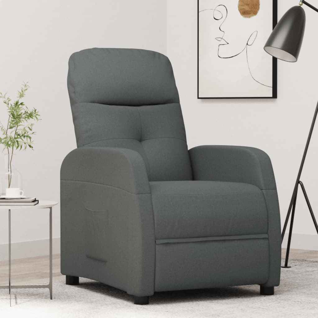 vidaXL Fauteuil verstelbaar stof lichtgrijs