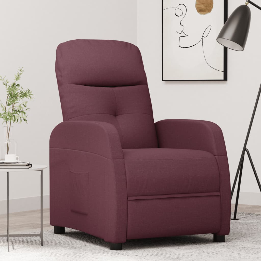 vidaXL Fauteuil verstelbaar stof lichtgrijs