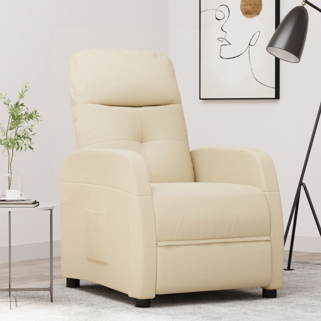 vidaXL Fauteuil verstelbaar stof lichtgrijs