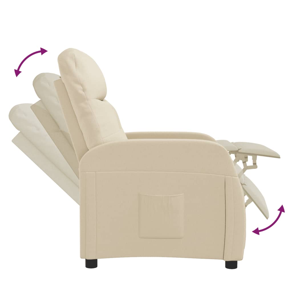 vidaXL Fauteuil verstelbaar stof lichtgrijs
