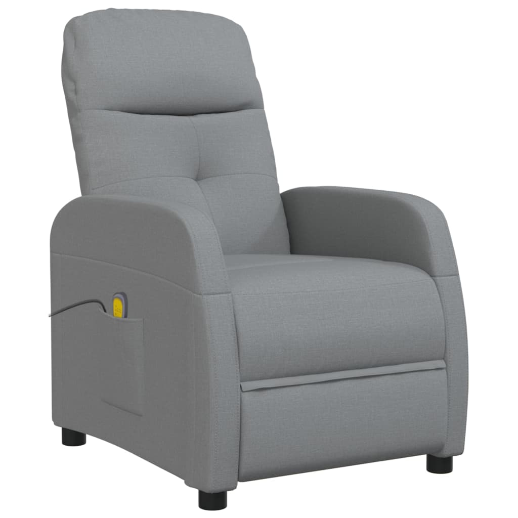 vidaXL Massagestoel stof lichtgrijs