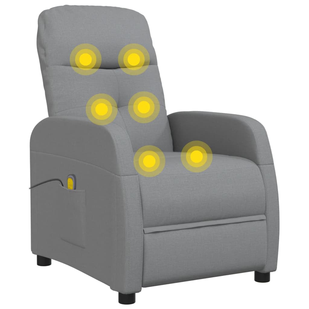 vidaXL Massagestoel stof lichtgrijs