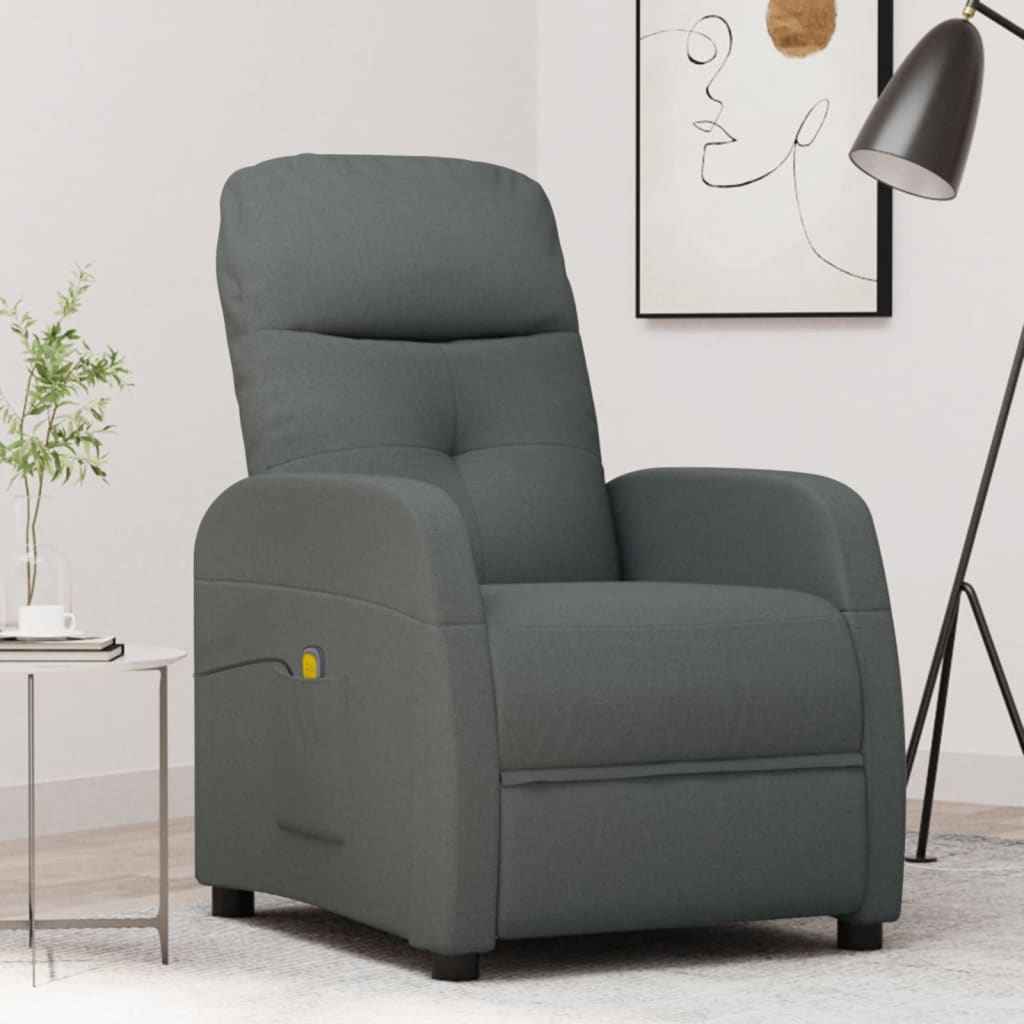 vidaXL Massagestoel stof lichtgrijs